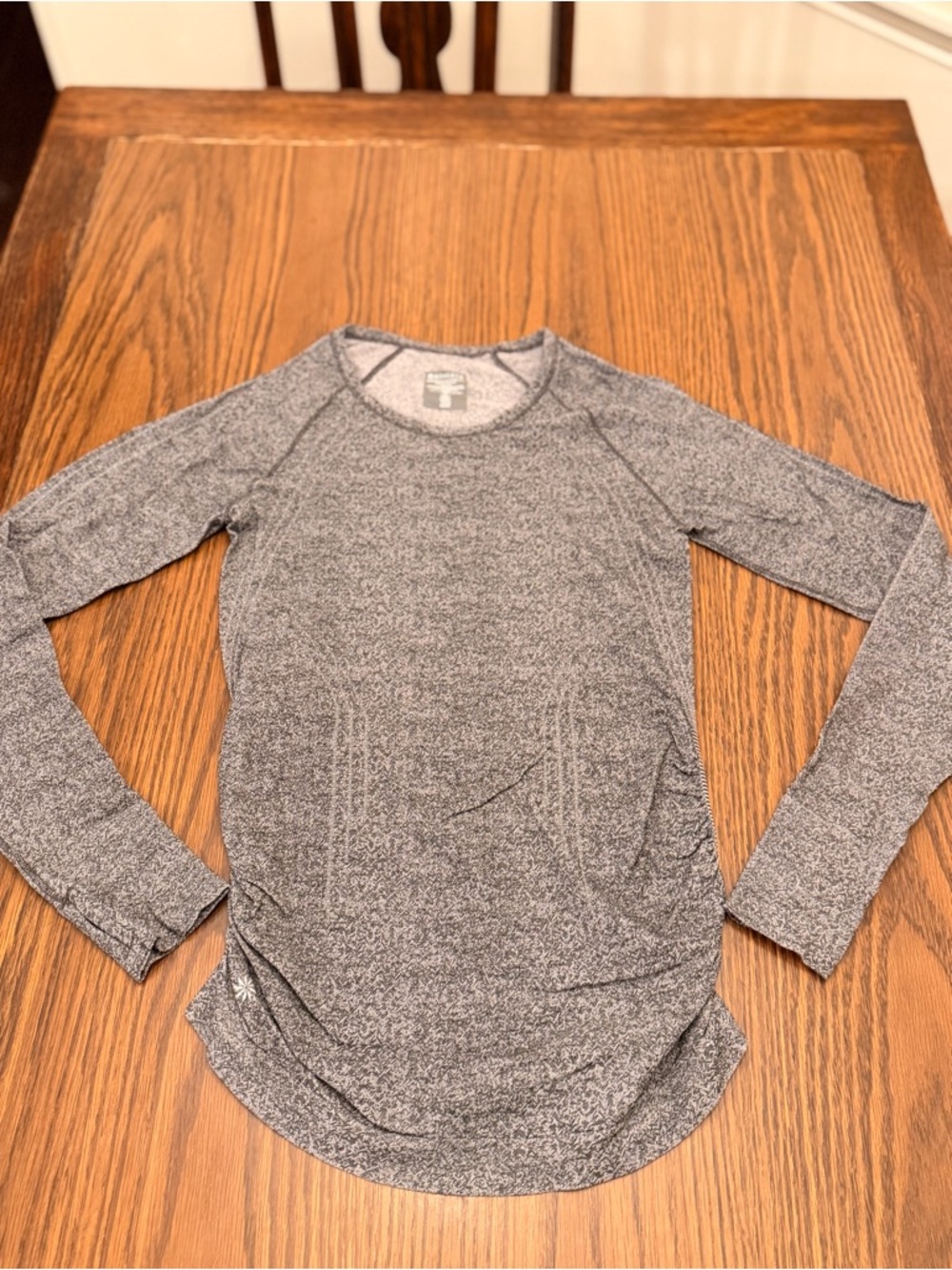 Athleta Heathered Gray Long Sleeve Performance Top